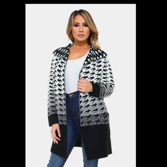 BNWT! Marina V houndtooth Coat/Cardigan - Picture 4 of 5